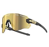 RT100 sport Cycling Sunglasses for Men, frameless wrap around Flexible light weight biking Gold...